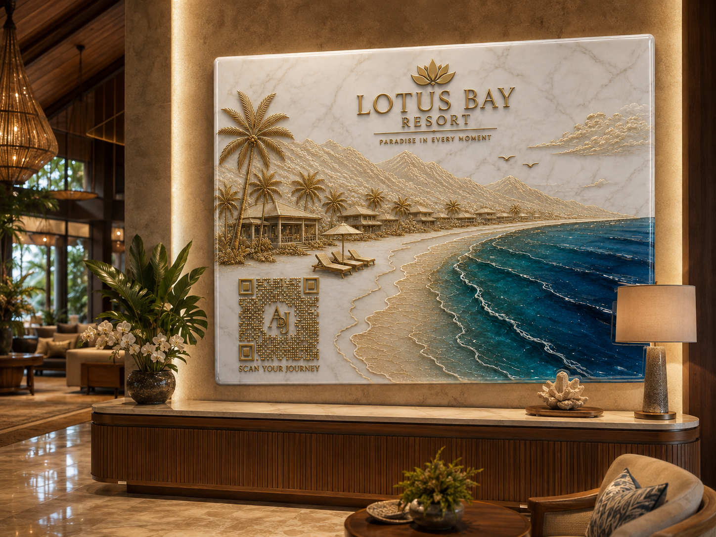 Lotus Bay Resort bespoke lobby masterpiece